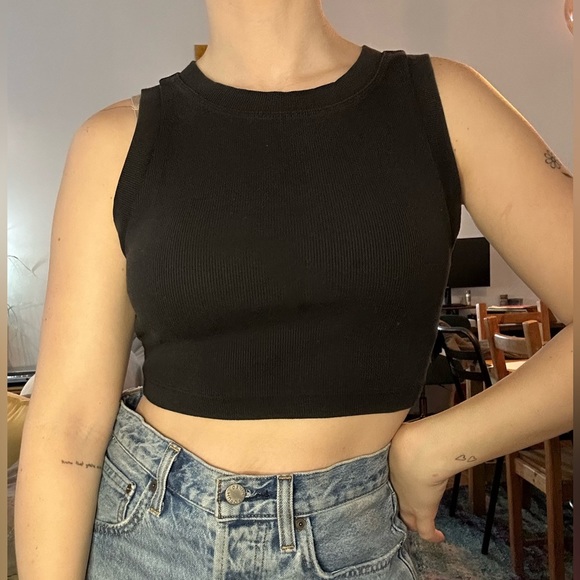 Forever 21 Tops - Forever 21 black ribbed tank top. Size small, thick, and comfortable.